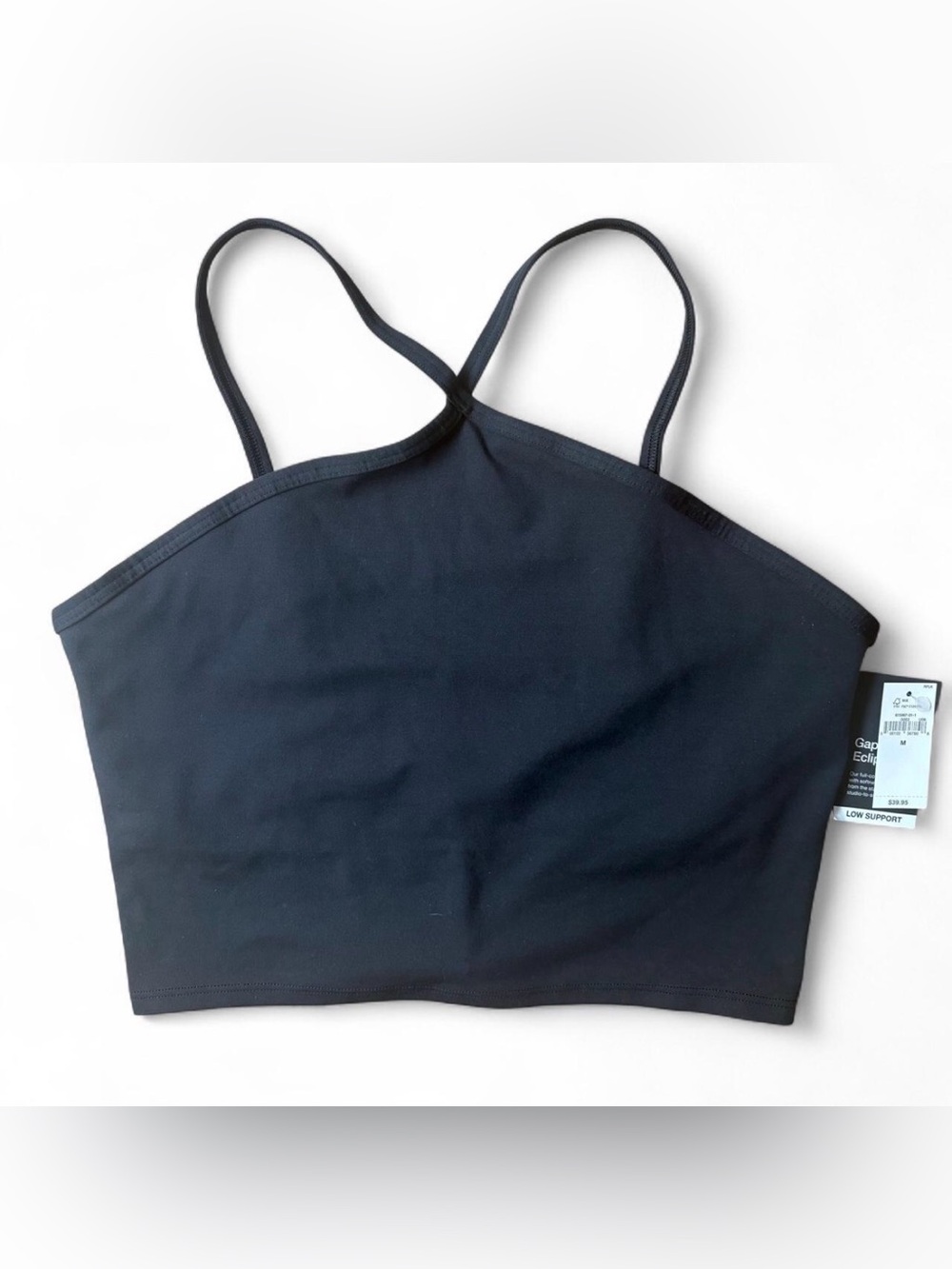 GapFit Eclipse Low Support Longline Sports Bra / Crop Top NWT Black Sz M